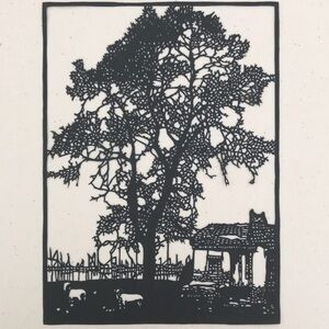 🔥ON SALE🔥Farm House 💖 Handmade PaperCut Silhouette Scherenschnette